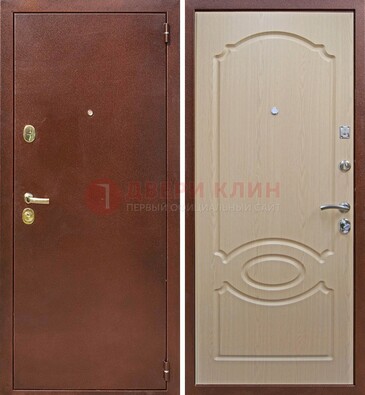Коричневая металлическая дверь с порошковым окрасом ДП-76 в Черноголовке