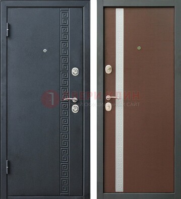 Черная стальная дверь с порошковым напылением ДП-9 в Черноголовке