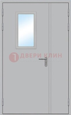 Белая входная противопожарная дверь со стеклянной вставкой ДПП-10 в Черноголовке