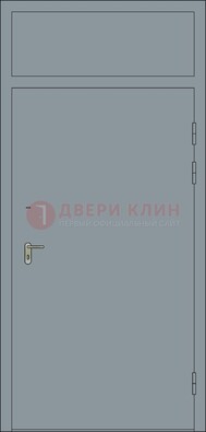 Серая техническая дверь ДПП-16 в Черноголовке