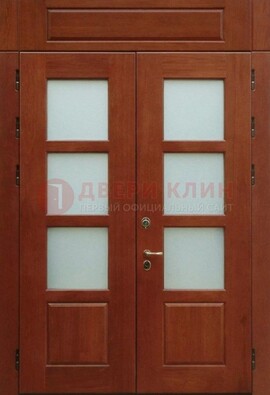 Металлическая парадная дверь со стеклом ДПР-69 для загородного дома в Черноголовке