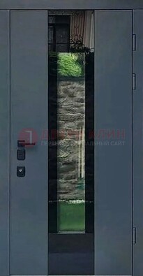 Современная дверь со стеклом для коттеджа ДС-40 в Черноголовке