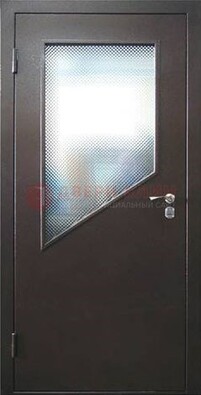 Стальная дверь со стеклом ДС-5 в кирпичный коттедж в Черноголовке