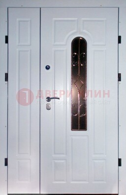 Входная дверь Винорит со стеклом в белом цвете ДСК-277 в Черноголовке