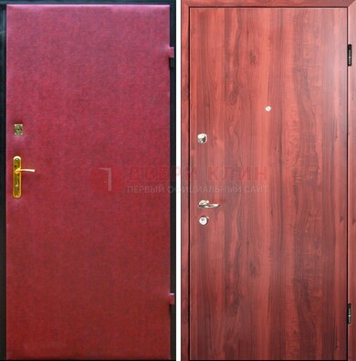 Красная входная дверь с винилискожей ДВ-30 в Черноголовке