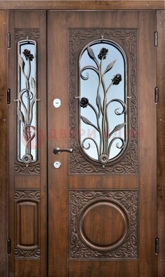 Железная дверь с виноритом и ковкой ДВТ-180 в Черноголовке