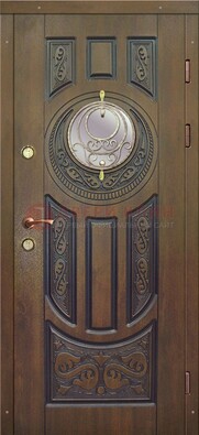 Одностворчатая входная дверь с виноритом и стеклом ДВТ-193 в Черноголовке