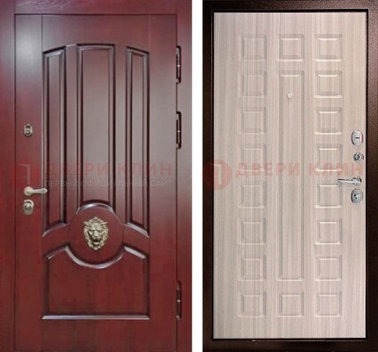 Темно-красная входная дверь с виноритом ДВТ-234 в Черноголовке
