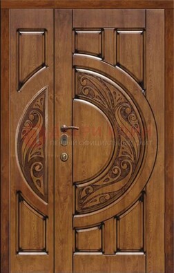 Коричневая входная дверь с виноритом ДВТ-5 в Черноголовке