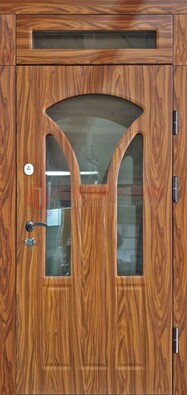 Коричневая классическая входная дверь с виноритом ДВТ-66 в Черноголовке