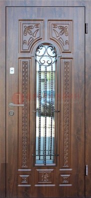 Входная стальная дверь с виноритом и светлой панелью внутри ДВТ-97 в Сергиевом Посаде