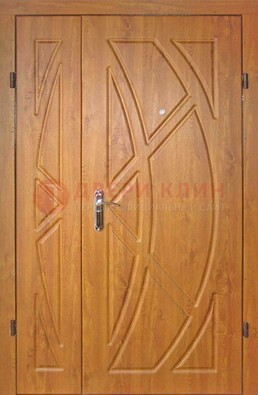 Полуторная металлическая дверь с МДФ золотой дуб ПЛ-17 в Черноголовке